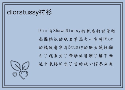 diorstussy衬衫